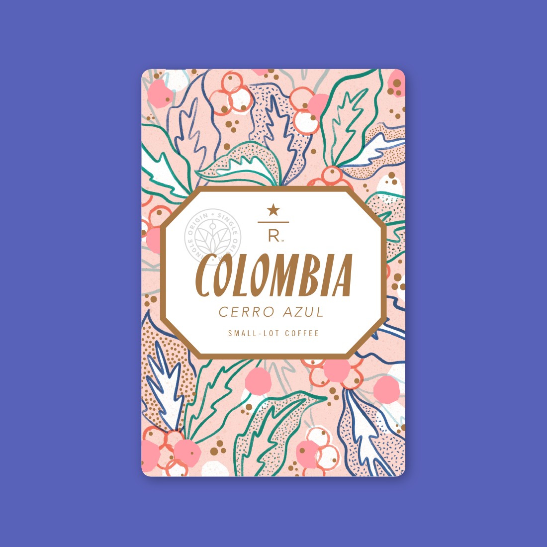 Coffee card illustration for COLOMBIA CERRO AZUL