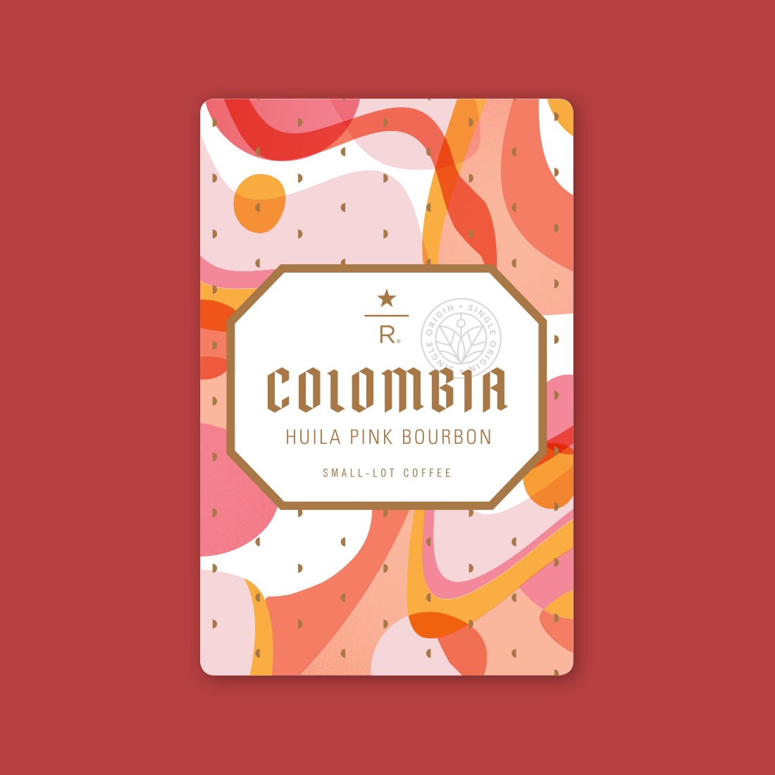 Coffee card illustration for COLOMBIA HUILA PINK BOURBON