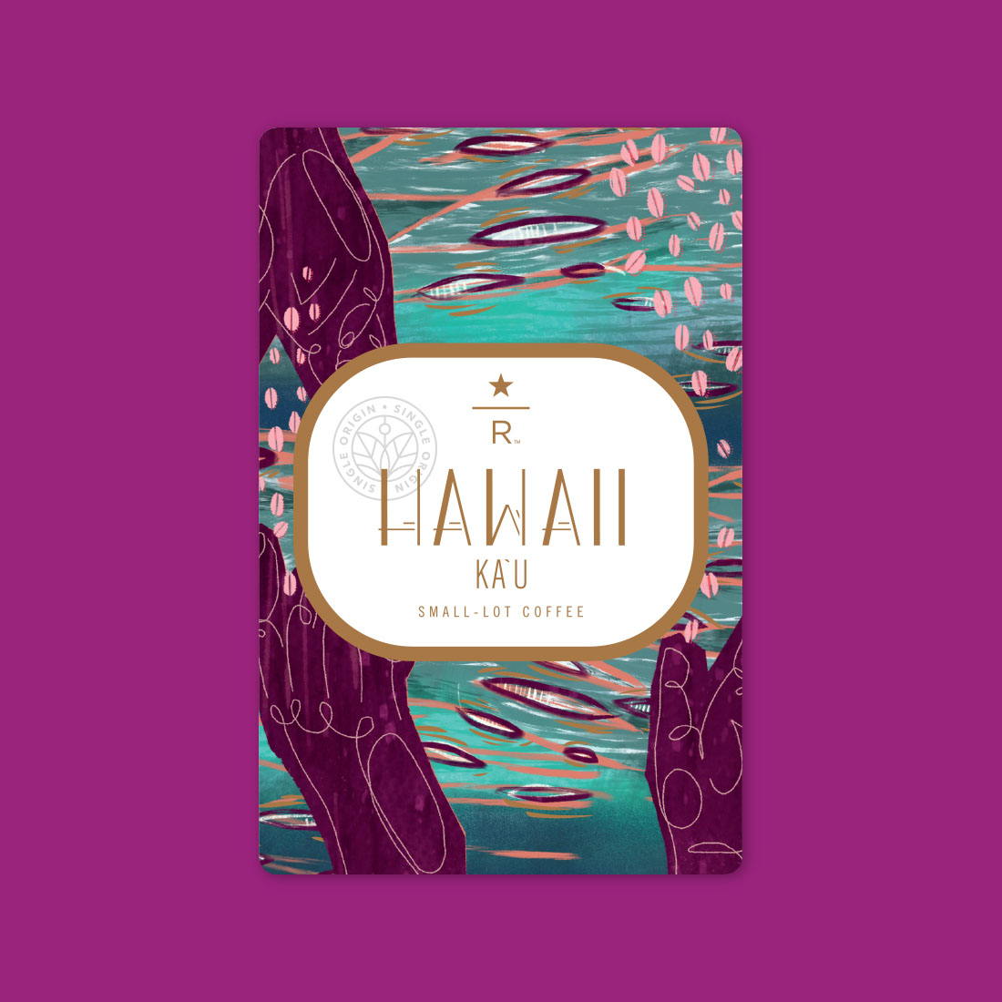 Coffee card illustration for HAWAII KA'U